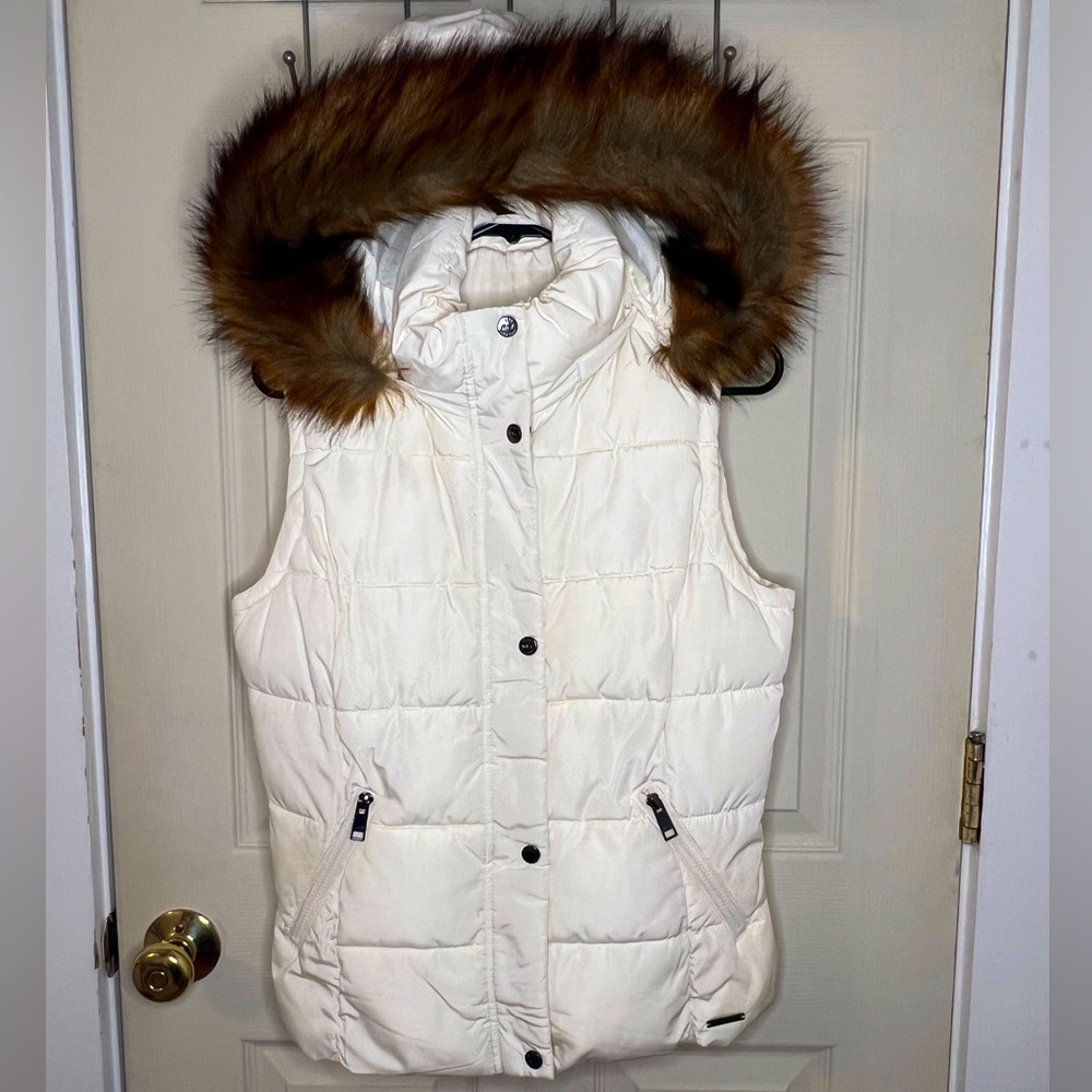 Faux fur trim vest